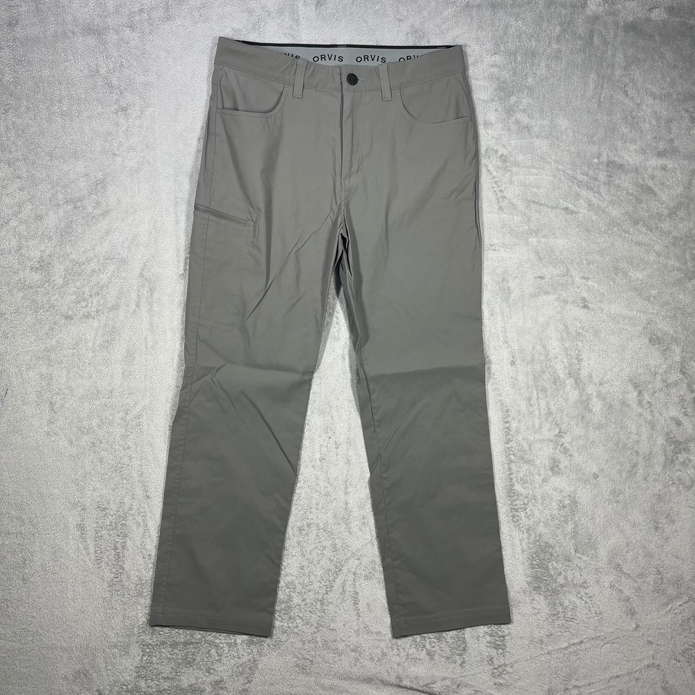 Orvis Performance Pants Mens 34x30(29) Gray Stretch Water Repellent Utility READ